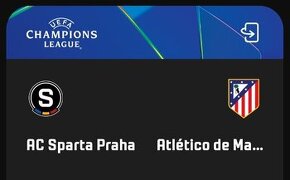 Sparta Praha - Atletico Madrid 2x vstupenka