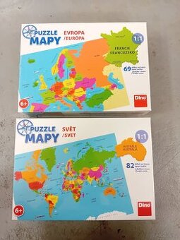 Dino Puzzle mapy Evropa a Svět - 1