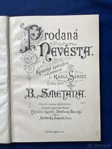 Prodaná nevěsta, libreto, noty, 1907, zachovalé