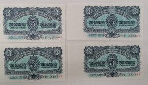 3koruny Československé 1953, 1961 UNC - 1