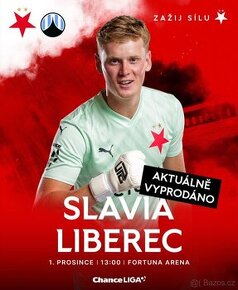 2x vstupenky: SK Slavia Praha - FC Slovan Liberec 1.12.2024