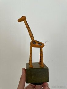 Stará hracka dřevěná skládací žirafa - 1