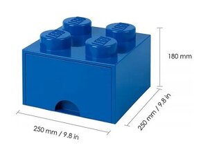 LEGO úložný box s šuplíkem (25x25x18), modrá - NOVÉ