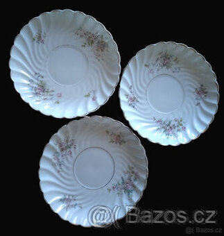 3x porcelánový talířek, 1. třetina 20. st.