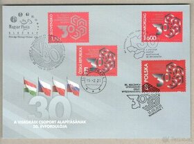 2021 FDC Visegrádská skupina V4 kombinovana frankatura