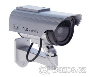 Atrapa/maketa kamery CCTV, LED solární stříbrná