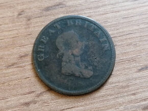 1/2 Penny token 1814 Anglie mince Velká Británie Evropa