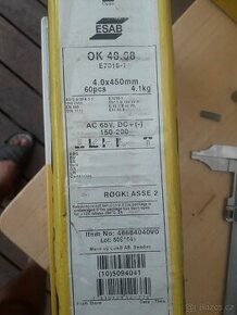 Prodám svařovací elektrody Esab 4 a 5 mm orig. balení