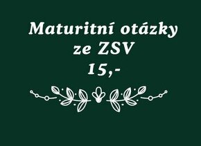 Maturitní otázky - Společenské vědy ZSV + VŠ Filozofie