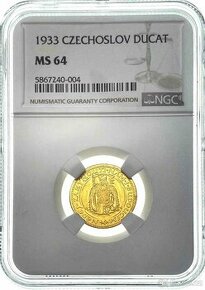 Svatováclavský dukát 1933, certifikace NGC MS 64 - 1