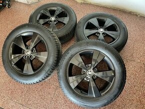 Originalní ALU kola Škoda 5x112 r16 zimní pneu 6,5mm