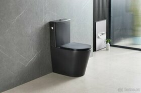 Luxusní WC kombi komplet - vario odpad - černý - SLEVA 