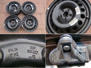 Plechové disky sada - originál VW 5x112 6,5Jx17 ET38 TPMS