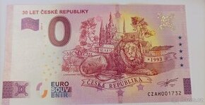 0 euro souvenír 30 let České republiky