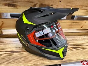 Enduro helma LS2 MX436 PIONEER  EVO ROUTER BLACK H-V YELLOW