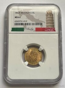 1863 10 Lire - Vittorio Emanuele II. - NGC