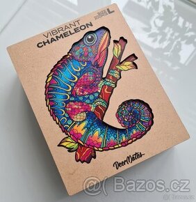 Dřevěné puzzle – Vibrant Chameleon size L DeerMates