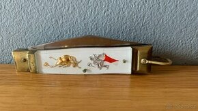 Bullfighter Dragon Mexican White & Gold Vintage Lever