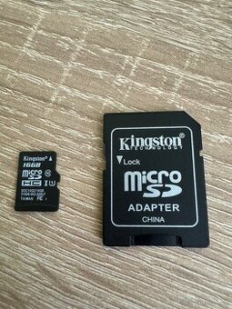 Paměťová karta Kingston Micro SDHC 16GB + adaptér