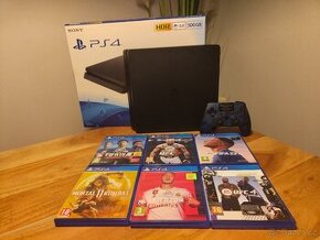 PS4 Slim 500gb + 6 her, záruka, špičkový stav s krabicí - 1