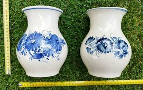 Hrdějovická keramika - VÁZY S MODRÝMI KVĚTY 2ks