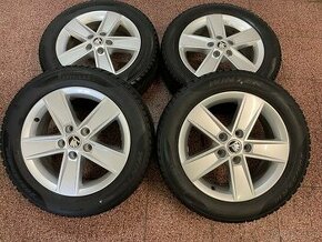 Originalní ALU kola Škoda 5x112 r16 zimní pneu 7mm - 1