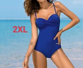 Jednodílné modré dámské plavky, nové, XXL