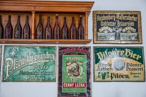 SBÍRÁM staré pivní LAHVE, SKLENICE, REKLAMNÍ CEDULE - 1