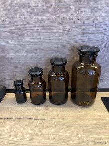 Skleněné dózy Apothecary Coal set 4 ks - 1