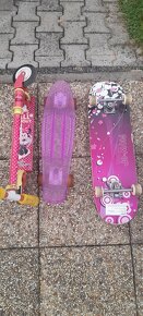 Pennyboard, skateboard, koloběžka