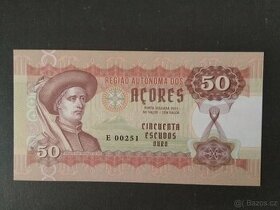 50 ESCUDOS (2015) AZORY,EXTRA VZÁCNÁ, NÁKLAD 50 KUSŮ