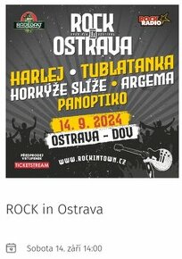 ROCK IN OSTRAVA 14.9. - Nabízím vstupenky na koncert.