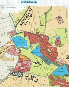 Poz. 5127m2 u Neveklova u zástavby s přístupem