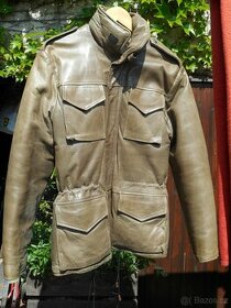 Kožená bunda zimní s péřovou podšívkou - 1