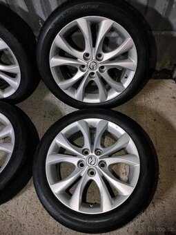 4ks Alu disky orig. Mazda 5x114,3 R17 +snimače + pneu 6mm