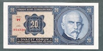 Staré bankovky 20 korun 1926 bezvadný stav