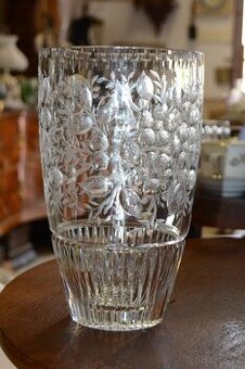 váza, masivní broušené sklo, Bohemia Crystal