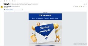 Dárkový poukaz Ryanair v hodnotě 2250kč