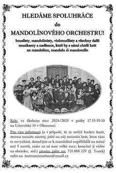 Hledáme muzikanty do mandolínového orchestru