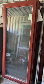 Balkonové dveře dřevěné, trojsklo 930x2200