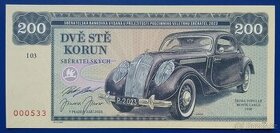 200 Korun, Zapadlík, Škoda Populár Monte Carlo, Unc - 1