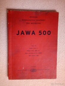 Jawa 500-seznam náhradních součástí 1955-originál - 1