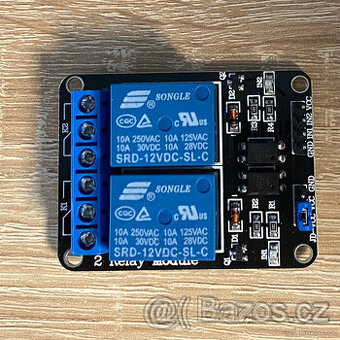 Relé modul 2 kanály 12V DC s optočlenem