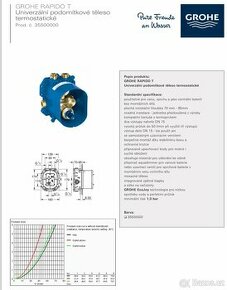 Grohe termostatická sprchová baterie a těleso pod omítku