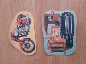 Obrázky retro moto a buldozer