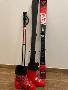 Lyže set Rossignol - lyže 120 cm, hůlky, boty Atomic 22.