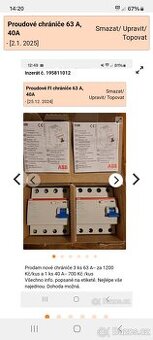 Proudové FI chrániče 63 A, 40A