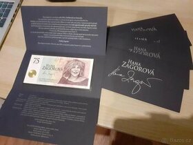 5x Paměťová bankovka Hana Zagorová - 5x STEJNÉ NÍZKÉ ČÍSLO -