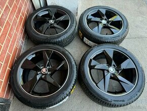 Alu 17" 5x100,škoda " Volans Black "NOVÉ +Celoroční pneu,DPH