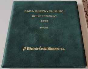 Sada mincí ČR 1999 proof v semišovém obalu